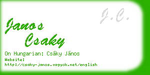janos csaky business card