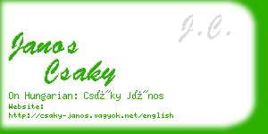 janos csaky business card
